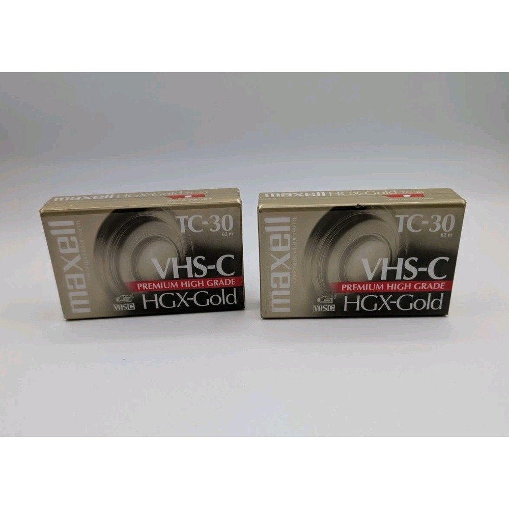 2 PACK Maxell Camcorder Video Tapes‎ VHS-C TC-30 HGX Gold Premium High Grade